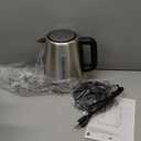 Amazon Basics Electric Stainless Steel Kettle for Tea and Coffee, BPA-Free, Fast Boiling, Auto Shut-Off, Boil-Dry Protection, 1.7 Liter, 1500W, Black and Silver (1.8 Quarts)