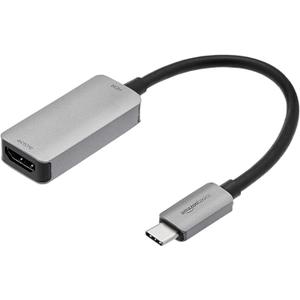 Amazon Basics USB-C 3.1 Male to HDMI Female Adapter for Phone and Tablet, 4K@60Hz, Portable, Plug and Play, Gray, 1.69 x 1.45 x 0.43 inches