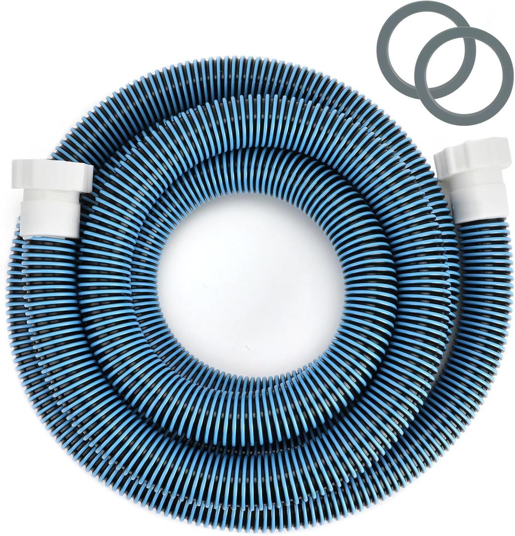 15ft 1 1/2" Pool Hose for Above Ground Pools 15ft Long Pool Pump Replacement Filter Hoses 1.5" EVA Swimming Pool Filter Hose for Filters Pumps, Saltwater Systems and Sand Filters (Blue)