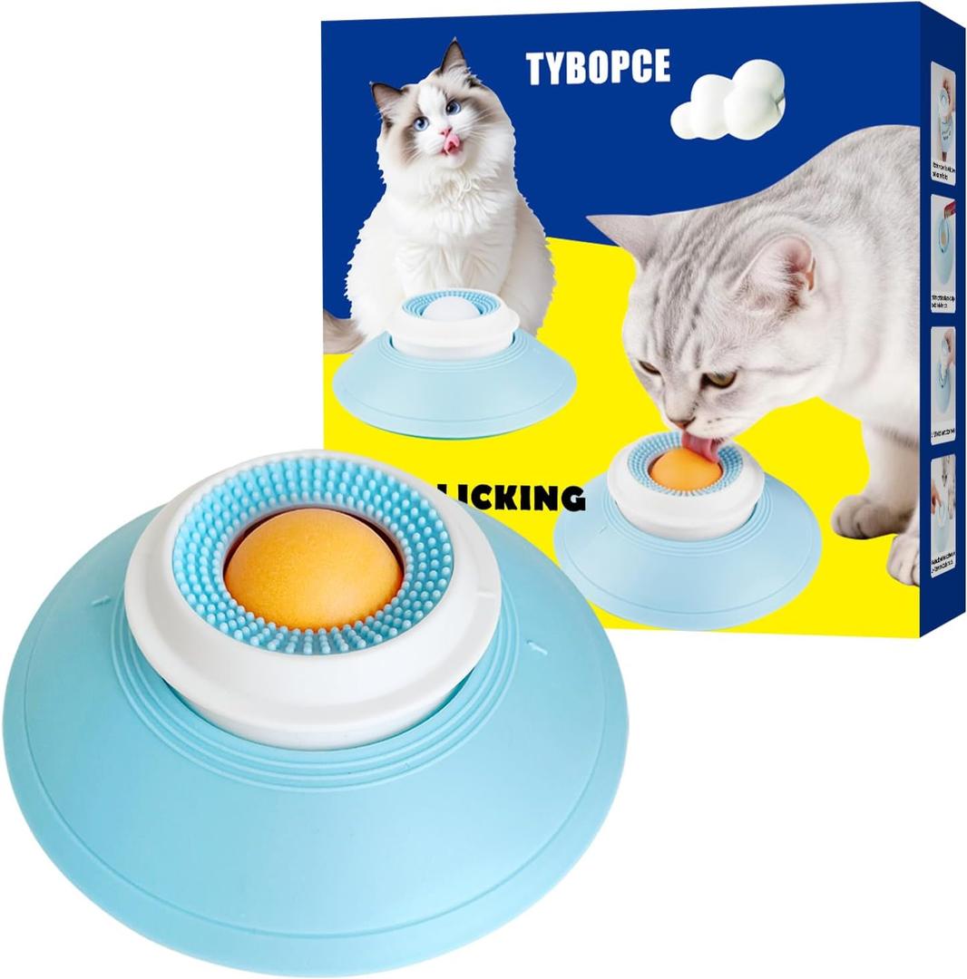 Cat Liquid/Wet Food Licking Bowl, Slow Feeding Pet Bowl, Cat Lick Ball Bowl, Non-Slip Design, Slow Eating, Pet Anxiety Relief Toy, Interactive Cat Bowl Yellow Ball