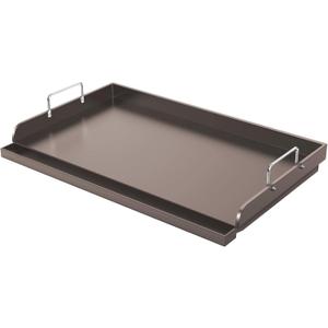 Utheer Cast Iron Griddle for Gas Grill, 25" x16" Flat Top for Outdoor Grill Rectangular Plate with Removable Handles for Charcoal Camping, Tailgating, and Parties