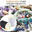 3 x CATIFLIN Elastic String for Bracelets 2 Rolls 1mm 656FT, Stretchy Cord for Beading, Jewelry Making, Pony Beads, Charms, DIY Crafts, Black and White Nylon Thread, Strong Bracelet Supplies