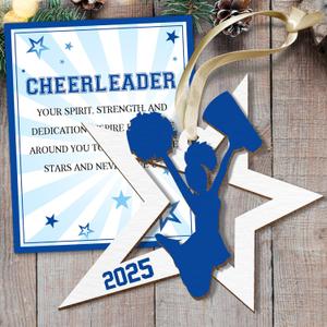 5 x MAPDTWO Cheerleader Ornament - Cheerleader Gifts - Senior Night Cheerleaders Gifts - Cheerleading Ornaments for Girls Teens, Cheerleaders Captain Team - 2 Layered Wood Christmas Ornament 2025