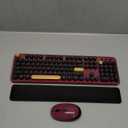 Wireless Keyboard and Mouse Combos, Retro Keyboard and Mouse Wireless Full Size, 2.4Ghz Connection and Optical Mouse for Windows, Mac, PC, Laptop for Home and Office (Burgundy-Black)