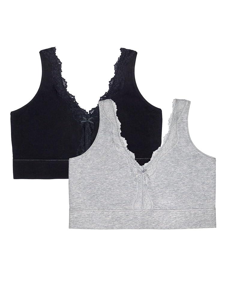 Fruit of the Loom Women's Full Coverage Wireless Cotton Bralette M