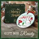 10 x Funny Santa Snowman Christmas Ornament 2025 - Hilarious Holiday Tree Decoration, Gift for Coworkers, Friends & Neighbors, White Elephant Exchange Idea, Unique Ceramic Xmas Ornament