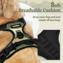 rabbitgoo Dog Harness No Pull with 2 Leash Clips, Adjustable Soft Padded, Reflective Oxford No Choke Pet Vest with Easy Control Handle for  Dogs, Green Mountain, M