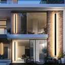 Aipsun Outdoor Wall Sconces 39.4in LED Modern Porch Patio Wall Light Fixture 1 Pack Black Exterior Wall Lights 30W Long Strip Frosted White Acrylic 3000K for House Living Room Corridor