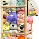 Pmbqifay Stuffed Animal Storage/Organizer Cute Wooden Stuffed Animal Zoo Storage Plush Toy Holder Cage for Nursery Toddler Rooms,Playrooms & Bedrooms with Toy Storage Bags for Building Blocks,Puzzle