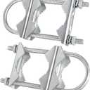 Double Antenna Mast Clamp V Jaw Block with U Bolts, Heavy Duty Mast to Mast Mount Bracket Kit for Outdoor Antenna 2 Sets