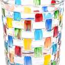 Tealight Candle Holder, Stained Glass Votive Candle Holder with Woven Pattern, Romantic Mosaic Tea Light Holder Cup for Table Centerpieces, Christmas, Birthday Party, Home Decor