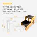 Dog Steps for Bed,Extra Wide Dog Stairs for Large Dogs，2-Step Bamboo Pet Ramp for Large Senior/Older Dogs or Pet Up to 160 Pounds Get to Couch Or High Bed (H:16 inch)