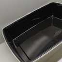 IRIS USA Cat Litter Box XX-Large Open Top with High Sided Walls Tall Scatter Shield Scoop Included Easy Clean Plastic Pan for Big Cats Kittens Multi-Cat Households 30"L x 20"W x 14"H Black