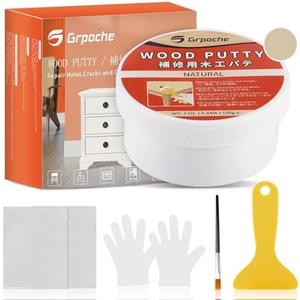 Wood Filler Putty, Natural Wood Putty Filler Paintable, Stainable, Sandable, 7 Ounce Furniture Repair Kit, Quickly Repair Holes, Cracks, Chips and Scorched Areas of Wooden Furniture Floor,Easy to Use