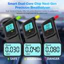 Breathalyzer, LCD Digital Alcohol Tester with 20 Mouthpieces - Portable & Easy to Use for Personal, Home, and Party Safety High Accuracy Breath (Black)