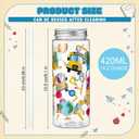 24 Pcs Back to School Plastic Cups for Party with Straw Lid 14.2oz Reusable Tumbler Cups Clear Drink Bottles Containers for Juices Beverage School Party Decorations Supplies(Classic Style)