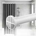 No-Twist Shower Curtain Rod by EZFurni, 4282 Inch Heavy Duty Tension Rod with Lock-In Stability, No Drill, Spring-Loaded Non-Slip Secure Hold for Bathroom, Window, Closet, 1.26" Diameter, White
