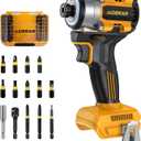 20V Cordless Impact Driver (Tool Only) Compatible with Dewalt Battery, 2390 In-lbs Max Torque Brushless 1/4" Impact Driver, Reverse Auto-Stop 12 Speed Impact Drill with LED Light, S2 Bits Set