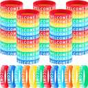 2 x Lenwen 72 Pcs Welcome Back to School Bracelets First Day of School Bracelets Silicone Wristbands Rubber Colorful Rewards Classmate School Gifts Kindergarten Semester Begins for School Party Supplies