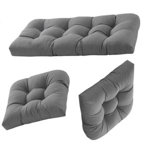 Wicker Chair Cushions for Outdoors Glider Cushions Seat 3pc Wicker Cushion Set, Gray