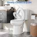 Toddler Toilet Seat White Elongated Toilet Seat with Toddler Seat, Quick-Release & Slow-Close Hinges, Child & Adult Friendly, Fits 19-Inch Elongated Toilets, Perfect for Family Bathroom Training