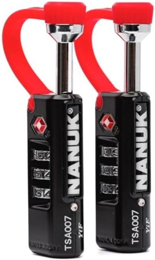 NANUK TSA Approved Locks 2-Pack Durable, Secure Travel Case Lock with Cut-Resistant Steel Shackle & Rustproof (Black)