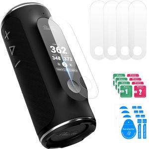 4-Pack Tempered Glass Screen Protector for Blue Tees Golf Player & GPS Speaker - HD Clear, Anti-Scratch, Bubble-Free