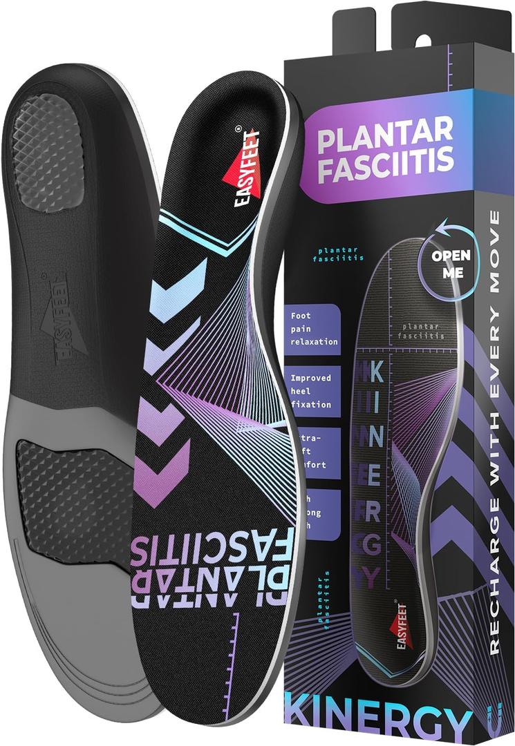 Premium Anti-Fatigue Shoe High Arch Support Insoles Men Women - Plantar Fasciitis Inserts - Orthotic Inserts Shoe Soles Standing All Day - Flat Feet Foot - Work Boot Insoles (S (Men 7-8.5/Women 8-9.5), Blue)