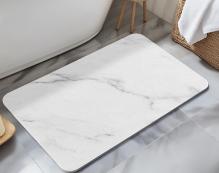HBlife 23.5" X 15" Quick Drying Stone Bath Mat for Bathroom, Diatomaceous Earth Stone Drying Mat for Kitchen Counter