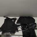 RSLOVE Women Sexy Lingerie Set 3 Piece Babydoll & Lace Kimono Robe Strap Chemise Sleepwear Mesh Nightgown (Medium, Black)