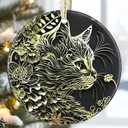 3.5" Ceramic Christmas Ornaments, Christmas Tree Ornaments, Heirloom Keepsake, Gift Exchange, Gift Idea, Bauble Present - Persian Cat