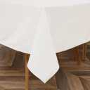 PVC Faux Leather Rectangle Tablecloths | (TCE10-5490) White Waterproof & Spill Proof Dining Table Cover | Decorative Washable Tablecloth for Home, Kitchen, Party (54X90)
