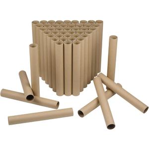 50 Pack Cardboard Tubes for Crafts - 1.57 x 11.81 Inches - Brown Toilet Paper Empty Rolls Round Thick Tubes Sturdy for Classroom Family Handmade DIY Projects