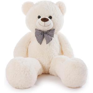 Poutmac 47 inch Giant Teddy Bear Stuffed Animal White Big Plush Teddy Bear Valentine's Gift for Girlfriend Soft Stuffed Bear Animals for Christmas,Birthday,Mother's Day