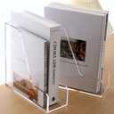 Acrylic Magazine Rack File Holder Desk Organizers and Storage 2-Pack Small Clear Acrylic Vertical Magazine Holder Book Stand for Office Desk