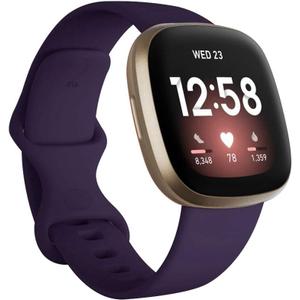 Seleek Replacement Bands Compatible with Fitbit Versa 3 / Versa 4 / Sense/Sense 2, Silicone Adjustable Classic Accessory Wristband Fitness Straps for Women Men,Small and Large (Purpl)