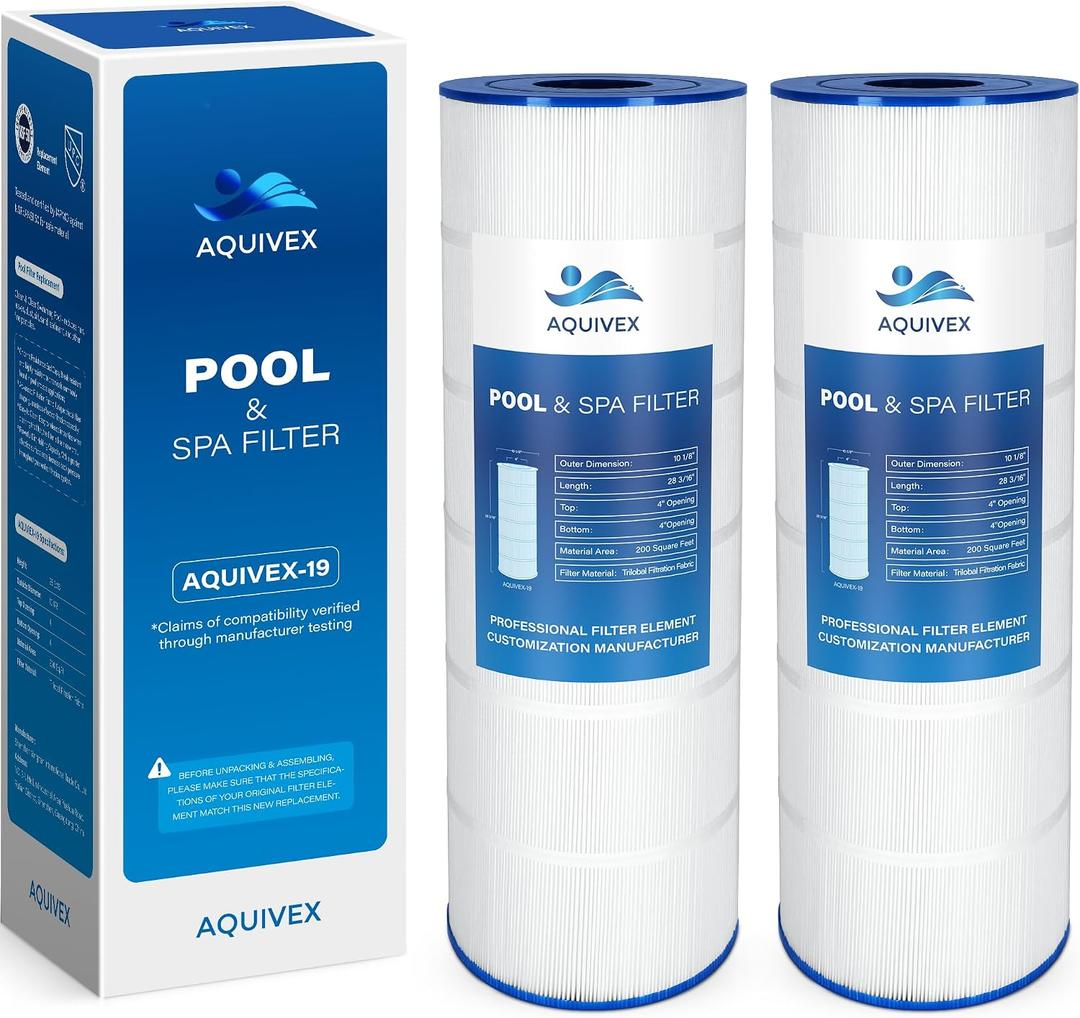 CX200XRE Pool Filter Cartridge, Compatible with Hayward SwimClear C200S, Hayward CX200XRE, CS200E, Pleatco PA200S, PA200S-EC, Unicel C-9442, Waterway Plastics 817-0200N, 817-0200P, 2 Pack