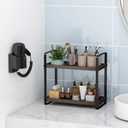 HNRLOY Bathroom Counter Organizer,Bathroom Countertop Organizer,Counter Shelf,Countertop Storage,Organization and Storage,Makeup Shelf,Sink Caddy(Brown 2 Tier)