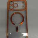 Glitter for iPhone 17 Pro Max Case with Eye-catching Integrated Lens Protection, [Sparkly Bling Back Panel] [Seamless Work with Magsafe] Cute Women Girly Phone Case for iPhone 17 Pro Max Cosmic Orange