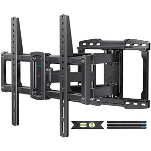 USX STAR UL Listed Full Motion TV Wall Mount Bracket for Most 37-86 inch TVs, Swivel Tilt Extension Level TV Mount, Max VESA 600x400mm, Holds up to 132lbs & 16" Wood Studs with Hole Drilling Template