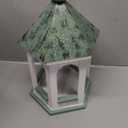 Glitzhome Bird Feeders for Outdoors Hanging Hexagon Shaped Wooden Wild Bird Feeder with Metal Roof and Large Capacity, 15.75" H