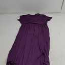 ANRILITA Maxi Dress for Women Wrap V Neck Short Sleeve Empire Pleated Waist Summer Casual Elegant Long Dresses with Pockets XL Purple