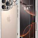 2 x Diverbox for iPhone 16 Pro Max Case [Shockproof] [Dropproof] [Tempered Glass Screen Protector + Camera Protectors] Heavy Duty Protection Phone Case Cover for Apple iPhone 16 Pro Max (Clear)