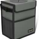 K KNODEL Car Trash Can, Waterproof Garbage Can, Trash Bag with Lid, Leak-Proof Car Bin, Trash Hanging Bag for SUV (Medium, Gray)