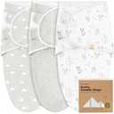 KeaBabies 3Pack Organic Baby Swaddle Sleep Sacks  Swaddles for Newborns, Infant 03 Months, Baby Girls, Boys, Soft & Snug Newborn Sleep Sack, Nursery Swaddling Blankets (Aspire, OS)