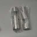 SIMPLETASTE Electric Salt and Pepper Grinder Set Automatic One Handed, Stainless Mill Shakers with Lights and Adjustable Coarseness, Battery Operated (Set of two, Silver)