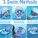 Mambobaby Float with Canopy Non Inflatable Baby Pool Float Earth Blue, 30 inches x 34 inches