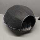 Donut Cat Tunnel Bed Peekaboo Cat Cave for Large Cats Up to 30 Lbs, Kitty Interactive Playing Tent House for Multiple Cats,Detachable,Scratch Resistant (2 in 1 Black, Medium  20 Inch Diameter)
