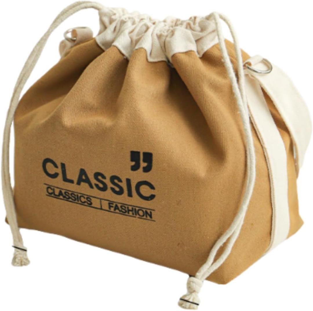 CLASSIC Insulated Drawstring Lunch Bag - Expandable Thermal Tote with Adjustable Strap for Office & Commute