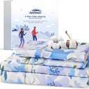 sunflower Extra Deep Pocket Queen Sheet Sets Fits 18"-24" in Deep Mattress -100% Cotton Queen Sheet Set, Blue Bloom Hotel Luxury Soft Breathable Sheet Sets for Queen Bed Deep Pocket